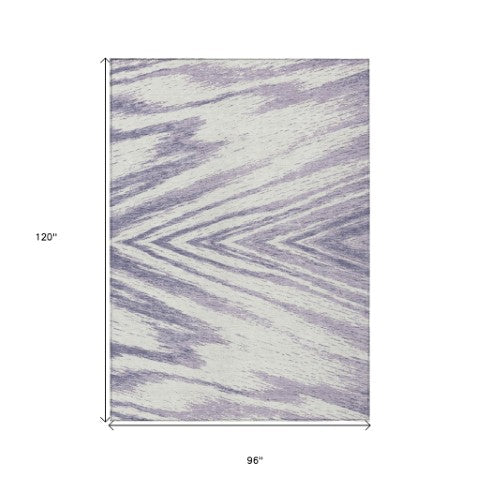 Homeroots 3' Artichoke Green And Gray Abstract Washable Area Rug For Indoor And Outdoor Spaces, Durable Design 8' X 10' Polyester 591552