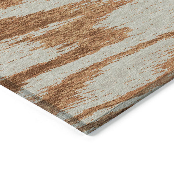 Homeroots 3' Artichoke Green And Gray Abstract Washable Area Rug For Indoor And Outdoor Spaces, Durable Design 3' X 5' Polyester 591555