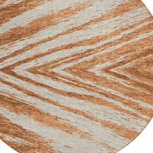 Homeroots 3' Artichoke Green And Gray Abstract Washable Area Rug For Indoor And Outdoor Spaces, Durable Design 8' Round Polyester 591557