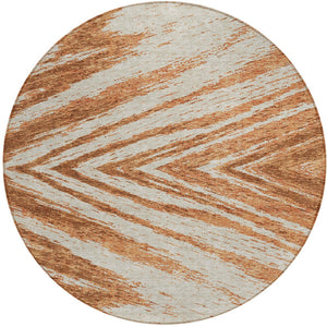 Homeroots 3' Artichoke Green And Gray Abstract Washable Area Rug For Indoor And Outdoor Spaces, Durable Design 8' Round Polyester 591557