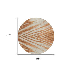 Homeroots 3' Artichoke Green And Gray Abstract Washable Area Rug For Indoor And Outdoor Spaces, Durable Design 8' Round Polyester 591557