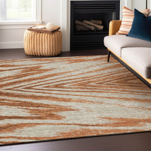 Homeroots 3' Artichoke Green And Gray Abstract Washable Area Rug For Indoor And Outdoor Spaces, Durable Design 9' X 12' Polyester 591559