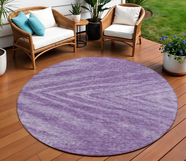 Homeroots 3' Artichoke Green And Gray Abstract Washable Area Rug For Indoor And Outdoor Spaces, Durable Design 8' Round Polyester 591563