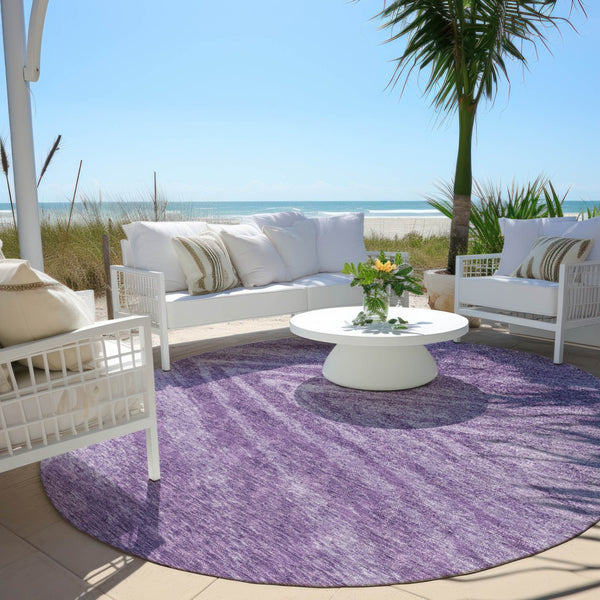 Homeroots 3' Artichoke Green And Gray Abstract Washable Area Rug For Indoor And Outdoor Spaces, Durable Design 8' Round Polyester 591563