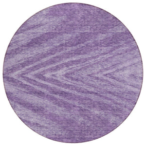 HomeRoots 5' Abstract Purple and Ivory Area Rug – Stylish Washable Design for Indoor and Outdoor Spaces 8' Round 591563