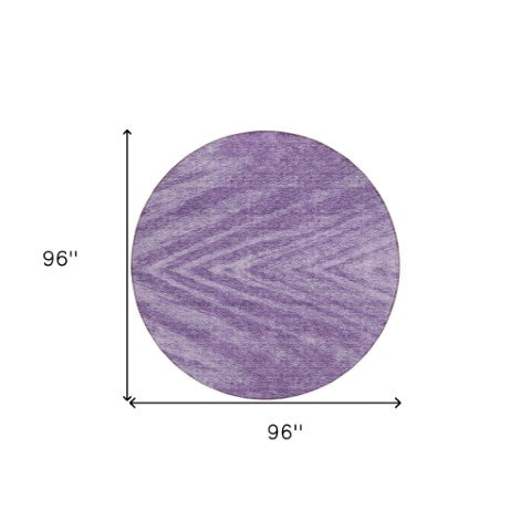 Homeroots 3' Artichoke Green And Gray Abstract Washable Area Rug For Indoor And Outdoor Spaces, Durable Design 8' Round Polyester 591563