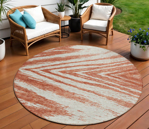 Homeroots 3' Artichoke Green And Gray Abstract Washable Area Rug For Indoor And Outdoor Spaces, Durable Design 8' Round Polyester 591569