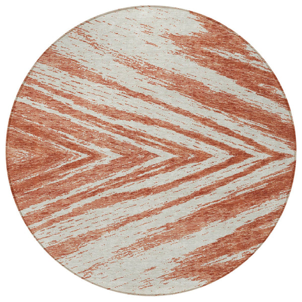 Homeroots 3' Artichoke Green And Gray Abstract Washable Area Rug For Indoor And Outdoor Spaces, Durable Design 8' Round Polyester 591569