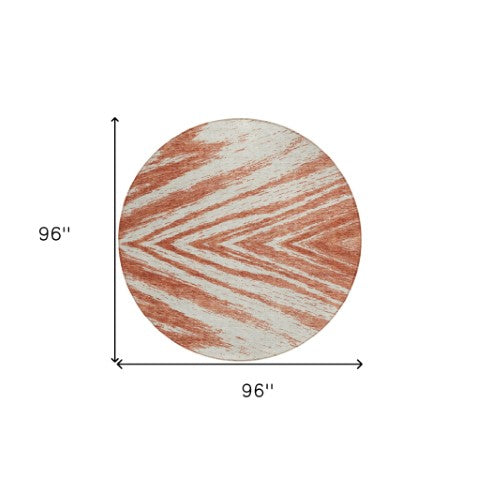 Homeroots 3' Artichoke Green And Gray Abstract Washable Area Rug For Indoor And Outdoor Spaces, Durable Design 8' Round Polyester 591569