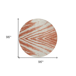 Homeroots 3' Artichoke Green And Gray Abstract Washable Area Rug For Indoor And Outdoor Spaces, Durable Design 8' Round Polyester 591569