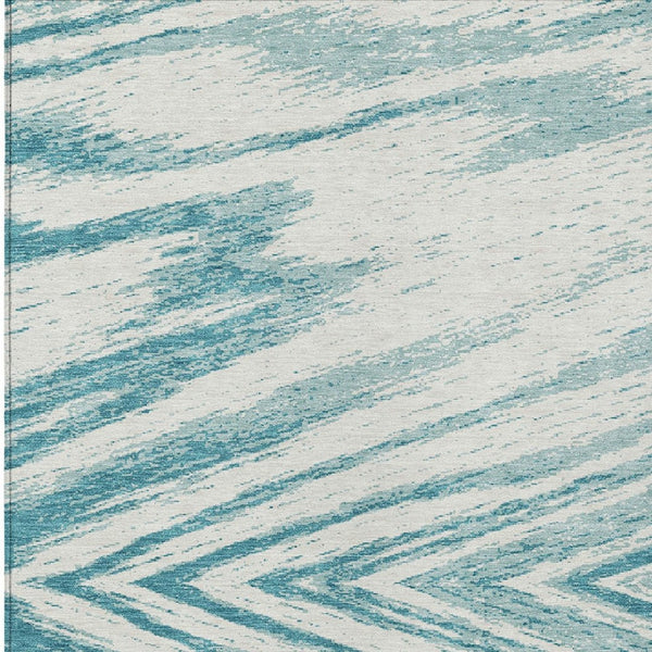 Homeroots 3' Artichoke Green And Gray Abstract Washable Area Rug For Indoor And Outdoor Spaces, Durable Design 3' X 5' Polyester 591573