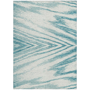 Homeroots 3' Artichoke Green And Gray Abstract Washable Area Rug For Indoor And Outdoor Spaces, Durable Design 5' X 8' Polyester 591574