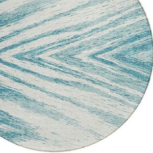 Homeroots 3' Artichoke Green And Gray Abstract Washable Area Rug For Indoor And Outdoor Spaces, Durable Design 8' Round Polyester 591575