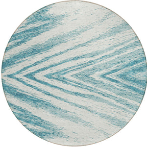 Homeroots 3' Artichoke Green And Gray Abstract Washable Area Rug For Indoor And Outdoor Spaces, Durable Design 8' Round Polyester 591575