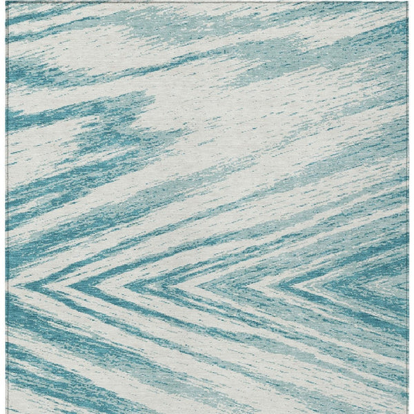 Homeroots 3' Artichoke Green And Gray Abstract Washable Area Rug For Indoor And Outdoor Spaces, Durable Design 9' X 12' Polyester 591577