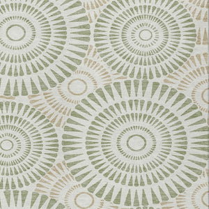 Homeroots 3' Artichoke Green Brown Beige Geometric Washable Indoor Outdoor Area Rug For Stylish Spaces 3' X 5' Polyester 591579