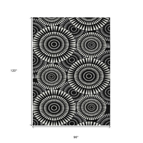 Homeroots 3' Artichoke Green Brown Beige Geometric Washable Indoor Outdoor Area Rug For Stylish Spaces 8' X 10' Polyester 591588