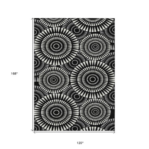 Homeroots 3' Artichoke Green Brown Beige Geometric Washable Indoor Outdoor Area Rug For Stylish Spaces 10' X 14' Polyester 591590