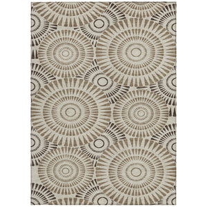 Homeroots 3' Artichoke Green Brown Beige Geometric Washable Indoor Outdoor Area Rug For Stylish Spaces 3' X 5' Polyester 591591