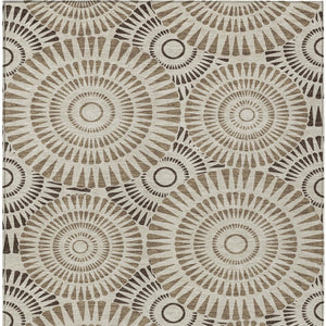 Homeroots 3' Artichoke Green Brown Beige Geometric Washable Indoor Outdoor Area Rug For Stylish Spaces 5' X 8' Polyester 591592