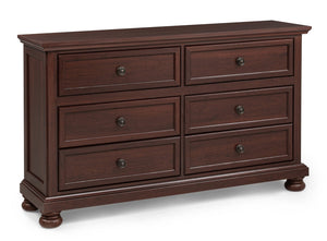English Elm Contemporary Six Drawer Cherry Wood Dresser with Veneer Fronts for Master Bedroom B2741P457651