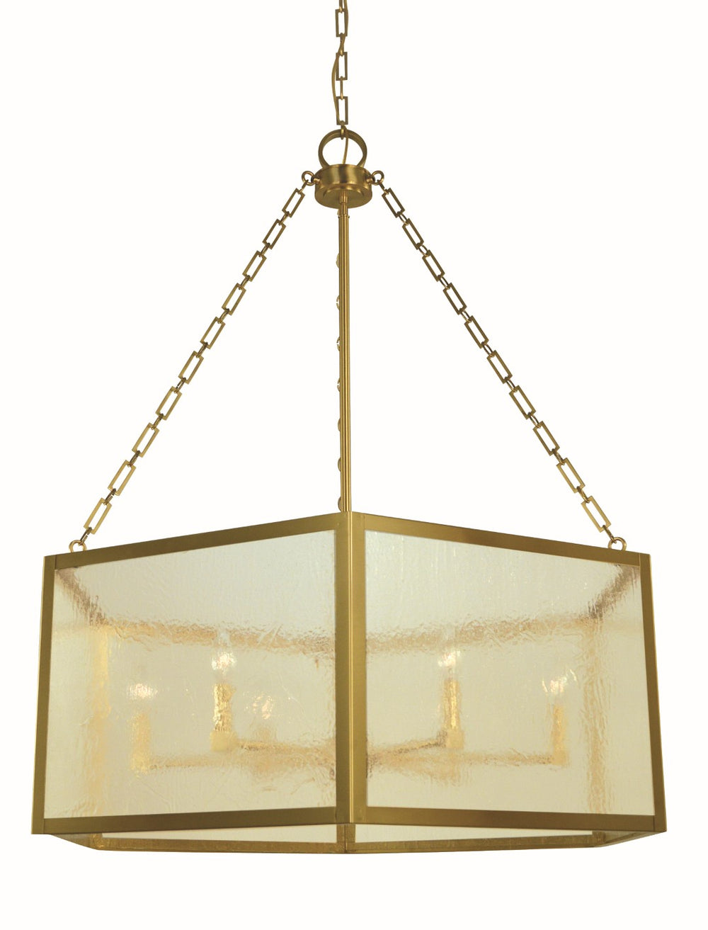 Framburg 6-light Brushed Brass Mila Foyer Chandelier - Handcrafted Usa Design With Geometric Clear Glass Elegance Brushed Brass Metal 5916 Br