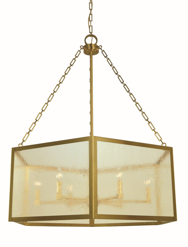 Framburg 6-light Brushed Brass Mila Foyer Chandelier - Handcrafted Usa Design With Geometric Clear Glass Elegance Brushed Brass Metal 5916 Br
