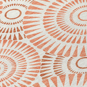 Homeroots 3' Artichoke Green Brown Beige Geometric Washable Indoor Outdoor Area Rug For Stylish Spaces 8' Round Polyester 591605