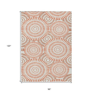 Homeroots 3' Artichoke Green Brown Beige Geometric Washable Indoor Outdoor Area Rug For Stylish Spaces 8' X 10' Polyester 591606