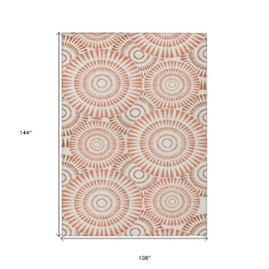 Homeroots 3' Artichoke Green Brown Beige Geometric Washable Indoor Outdoor Area Rug For Stylish Spaces 9' X 12' Polyester 591607