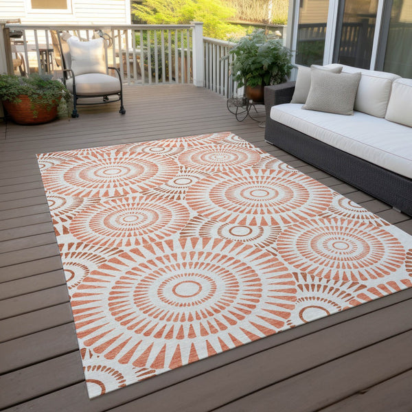 Homeroots 3' Artichoke Green Brown Beige Geometric Washable Indoor Outdoor Area Rug For Stylish Spaces 9' X 12' Polyester 591607