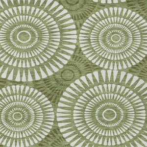 Homeroots 3' Artichoke Green Brown Beige Geometric Washable Indoor Outdoor Area Rug For Stylish Spaces 8' X 10' Polyester 591612