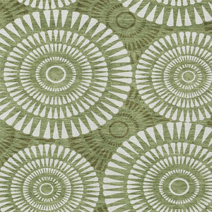 Homeroots 3' Artichoke Green Brown Beige Geometric Washable Indoor Outdoor Area Rug For Stylish Spaces 9' X 12' Polyester 591613