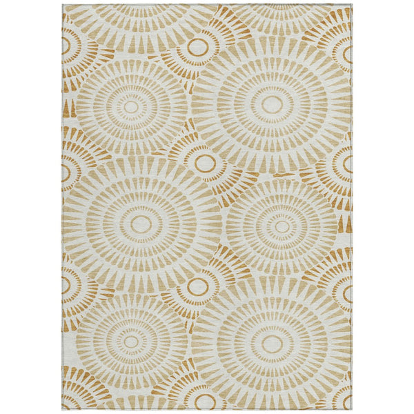 Homeroots 3' Artichoke Green Brown Beige Geometric Washable Indoor Outdoor Area Rug For Stylish Spaces 8' X 10' Polyester 591618