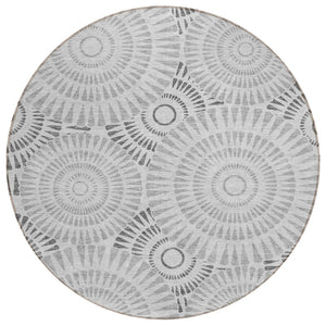 HomeRoots 5' Versatile Gray and Dark Gray Geometric Area Rug for Indoor and Outdoor Spaces - Machine Washable! 8' Round 591623