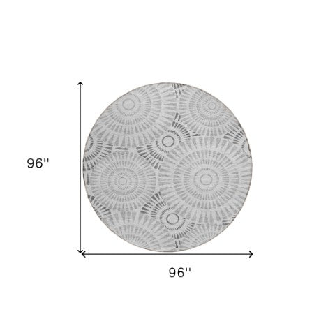 Homeroots 3' Artichoke Green Brown Beige Geometric Washable Indoor Outdoor Area Rug For Stylish Spaces 8' Round Polyester 591623