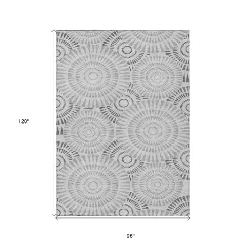 Homeroots 3' Artichoke Green Brown Beige Geometric Washable Indoor Outdoor Area Rug For Stylish Spaces 8' X 10' Polyester 591624