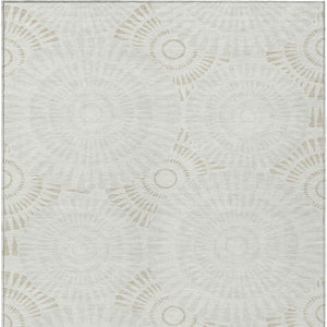 Homeroots 3' Artichoke Green Brown Beige Geometric Washable Indoor Outdoor Area Rug For Stylish Spaces 3' X 5' Polyester 591627