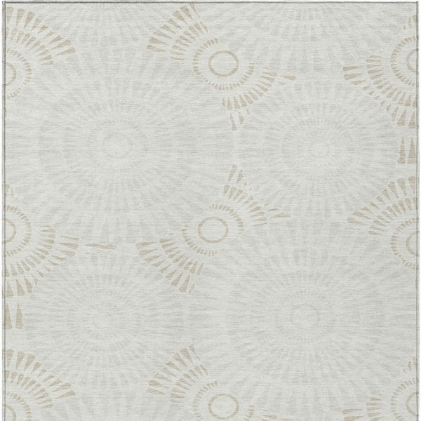 Homeroots 3' Artichoke Green Brown Beige Geometric Washable Indoor Outdoor Area Rug For Stylish Spaces 3' X 5' Polyester 591627