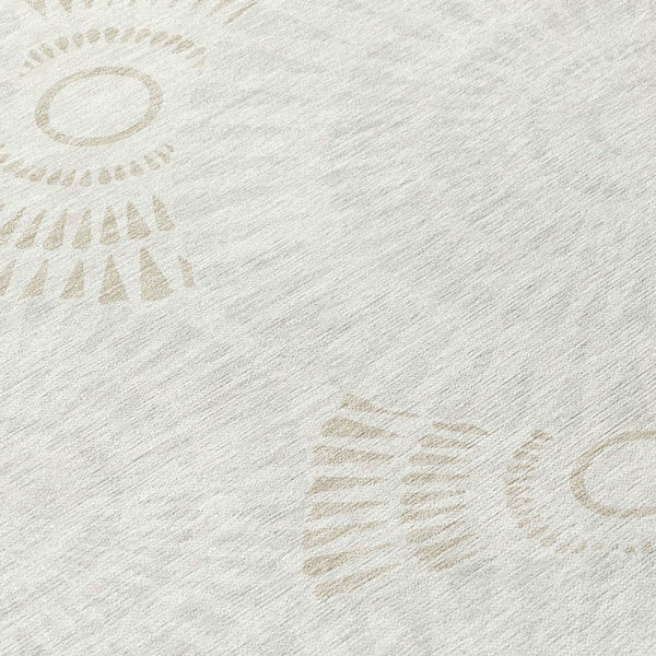 Homeroots 3' Artichoke Green Brown Beige Geometric Washable Indoor Outdoor Area Rug For Stylish Spaces 5' X 8' Polyester 591628