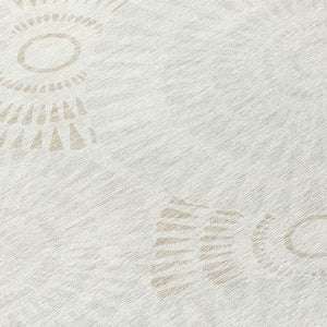 Homeroots 3' Artichoke Green Brown Beige Geometric Washable Indoor Outdoor Area Rug For Stylish Spaces 8' Round Polyester 591629