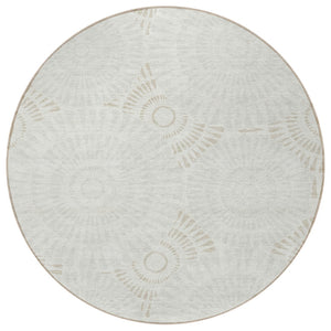 Homeroots 3' Artichoke Green Brown Beige Geometric Washable Indoor Outdoor Area Rug For Stylish Spaces 8' Round Polyester 591629