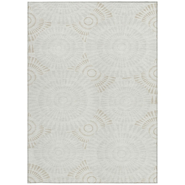 Homeroots 3' Artichoke Green Brown Beige Geometric Washable Indoor Outdoor Area Rug For Stylish Spaces 10' X 14' Polyester 591632