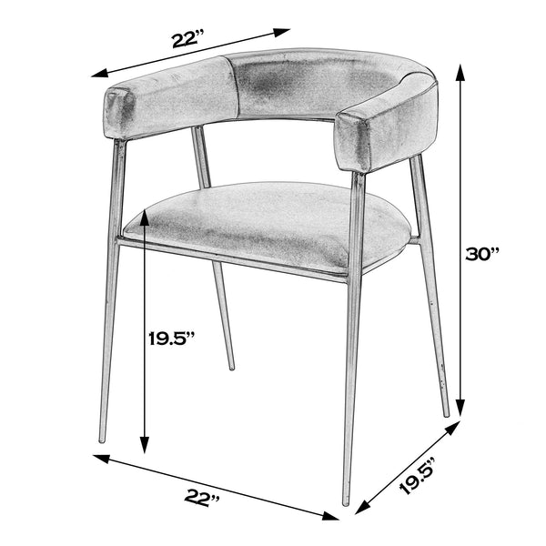 Butler Specialty Butler Stylish Leather And Iron Dining Chair - Mid-century Elegance With Comfort In Dark Brown Medium Brown Iron,Goat Leather 5916344-butler