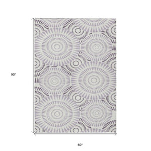 Homeroots 3' Artichoke Green Brown Beige Geometric Washable Indoor Outdoor Area Rug For Stylish Spaces 5' X 8' Polyester 591634