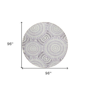 Homeroots 3' Artichoke Green Brown Beige Geometric Washable Indoor Outdoor Area Rug For Stylish Spaces 8' Round Polyester 591635