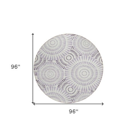 Homeroots 3' Artichoke Green Brown Beige Geometric Washable Indoor Outdoor Area Rug For Stylish Spaces 8' Round Polyester 591635