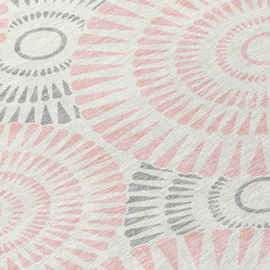 Homeroots 3' Artichoke Green Brown Beige Geometric Washable Indoor Outdoor Area Rug For Stylish Spaces 8' Round Polyester 591641