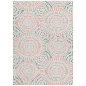 Homeroots 3' Artichoke Green Brown Beige Geometric Washable Indoor Outdoor Area Rug For Stylish Spaces 8' X 10' Polyester 591642