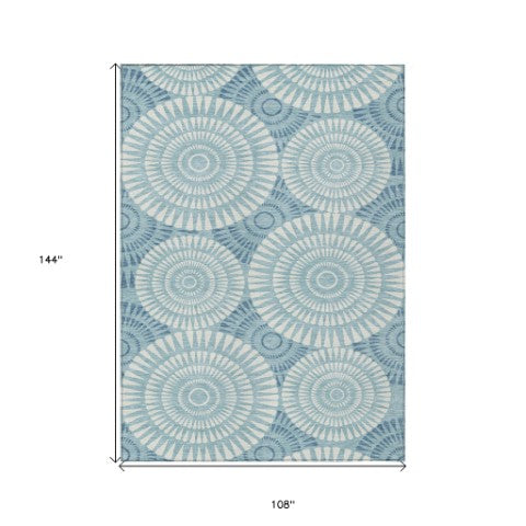 Homeroots 3' Artichoke Green Brown Beige Geometric Washable Indoor Outdoor Area Rug For Stylish Spaces 9' X 12' Polyester 591649